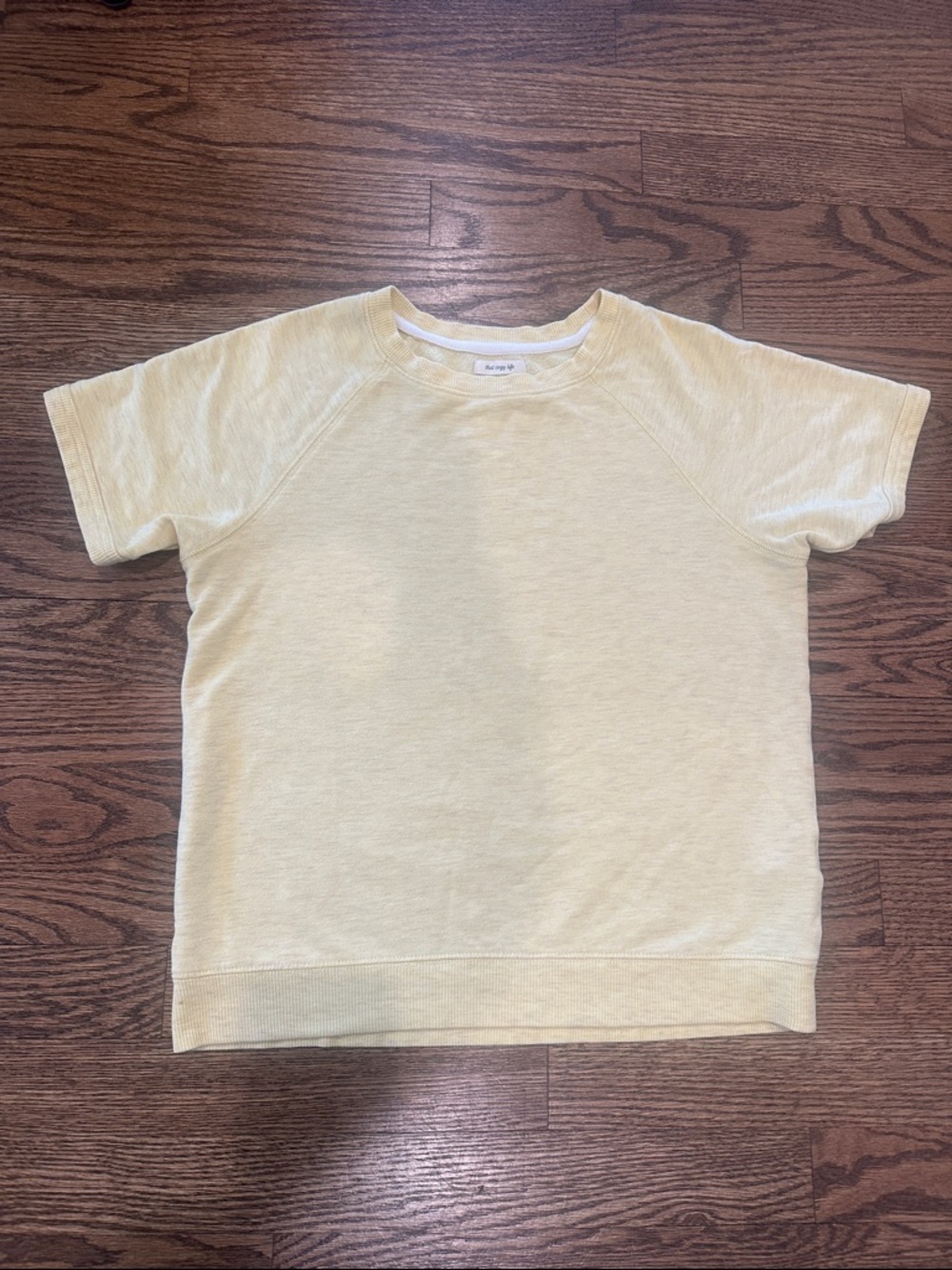 Nordstrom Short-Sleeve Sweatshirt in Light Yellow